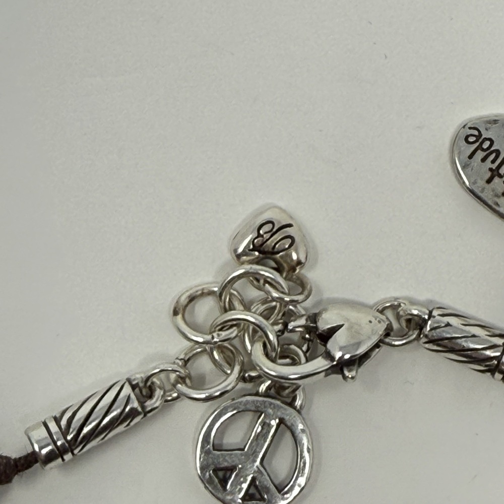 Brighton Imagine Peace Heart Love Gratitude Charm Beaded Bracelet NWOT - Picture 2 of 5